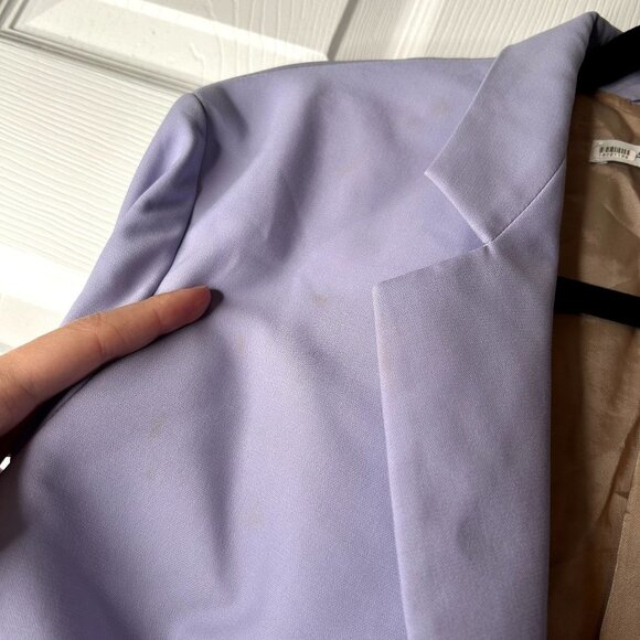 Another Tomorrow Purple Oversized Crepe Blazer Jacket Women's Size **Small S - Picture 6 of 16
